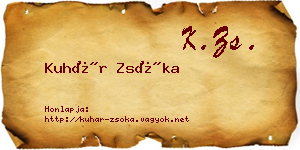 Kuhár Zsóka névjegykártya